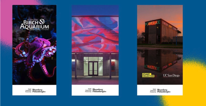 Cover photos from Bloomberg Connects Guides across campus.